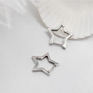 Silver Stylish Hoop Earrings - 925 SterlingSilver